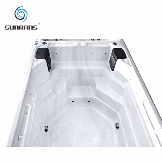 Sunrans 도매 안뜰 수영장 듀얼 존 발보아 온수 욕조 4인 사용 수중 요법 수영 스파 야외