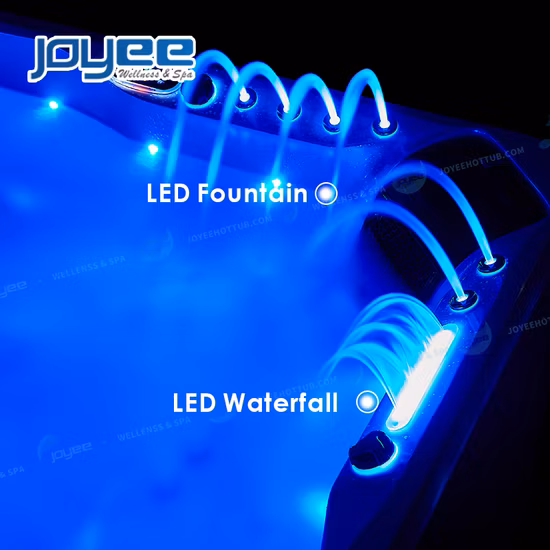 Joyee 재고 프로모션 외부 5인 마사지 가든 스파 야외 월풀 외부 자쿠지 온수 욕조